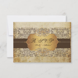 Tarjetas PixDezines Fidora Damask RSVP