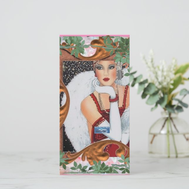 Tarjetas planas 10 (Bronze Ivy Chica) RFPMDesigns  (Anverso de pie)