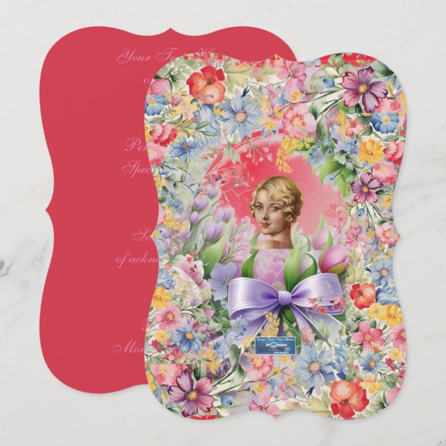 Tarjetas planas 10 Rojas (Jardín Cameo) RFPMDesign (Anverso / Reverso)