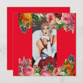 Tarjetas planas 10 Rojas (Pájaro de nieve) RFPMDes