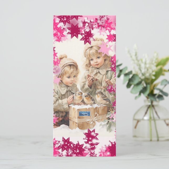 Tarjetas planas 12 (PinkSnowFlakes) RFPMDesigns ©️ (Anverso de pie)