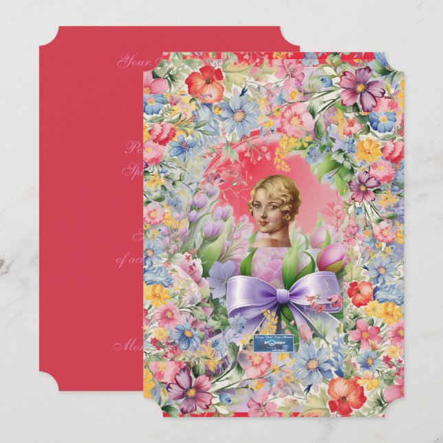 Tarjetas planas 12 Rojas (Jardín Cameo) RFPMDesign (Anverso / Reverso)