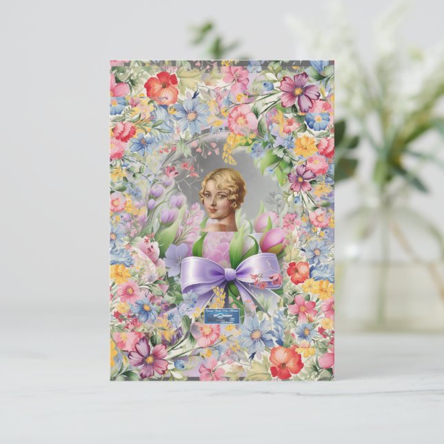 Tarjetas planas 1 D-Gray(Jardín Cameo)RFPMDesigns  (Anverso de pie)