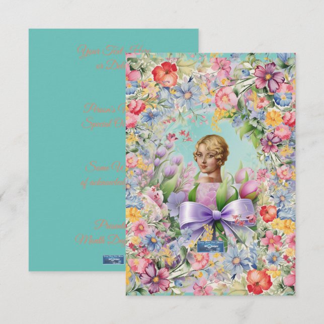 Tarjetas Planas 1 Verde Agua (Cameo Garden)RFPMDes (Anverso / Reverso)