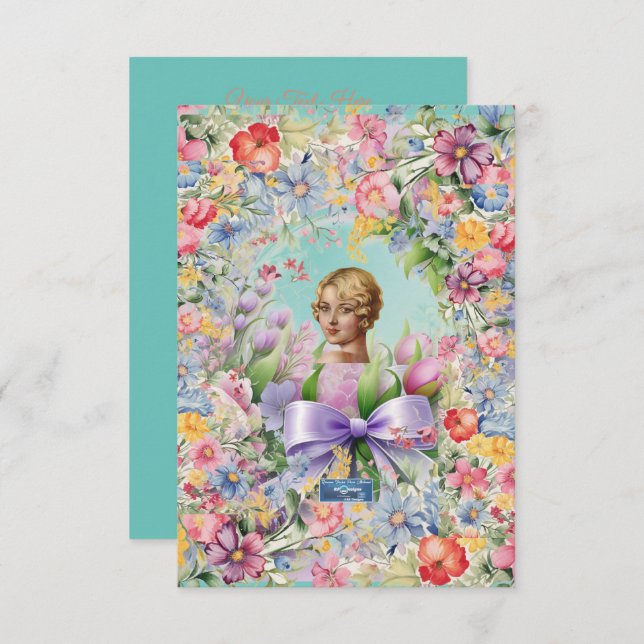 Tarjetas planas 1 Verde azulado (Cameo Garden) RFP (Anverso / Reverso)