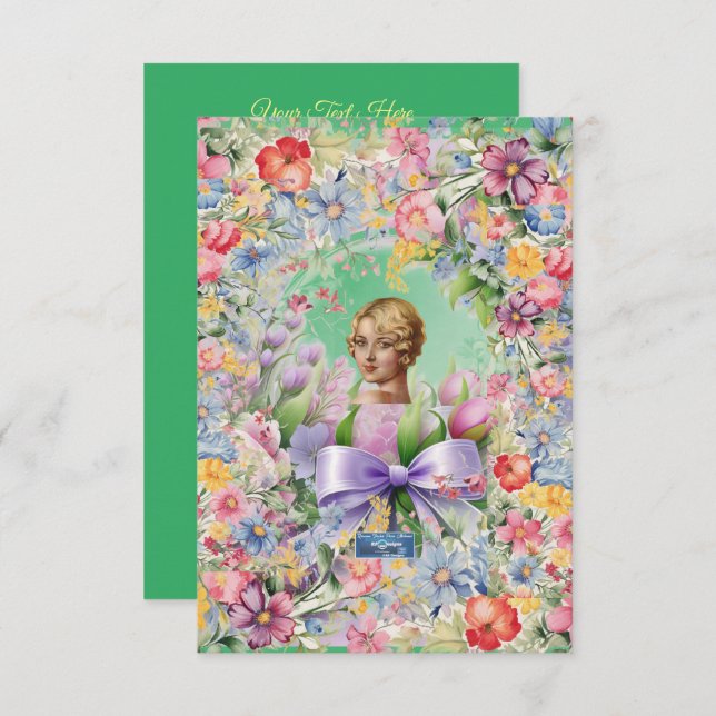 Tarjetas planas 1 Verde claro (CameoGarden) RFPMDe (Anverso / Reverso)