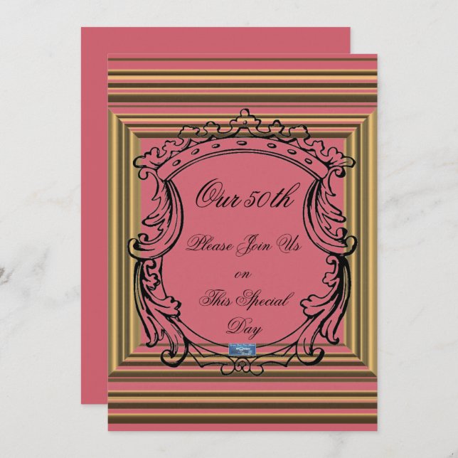 Tarjetas planas 2 P.Pink(GoldenFrames)RFPMDesigns  (Anverso / Reverso)