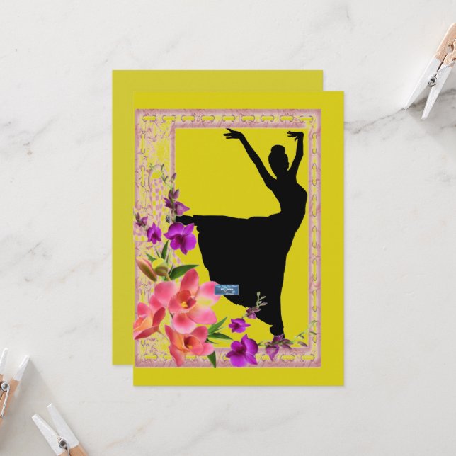 Tarjetas planas 4 amarillas (danza primavera)RFPMD (Anverso/Reverso In Situ)