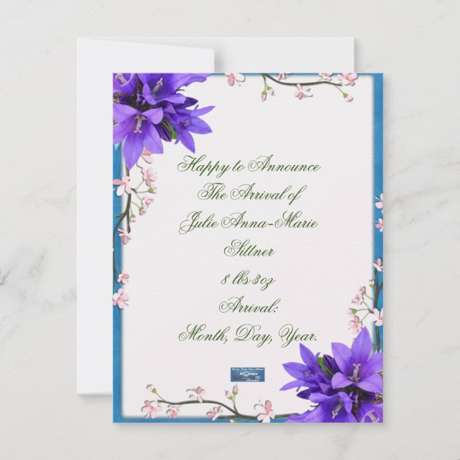 Tarjetas Planas 9 (PurpleBlossoms) RFPMDesigns 202 (Anverso)