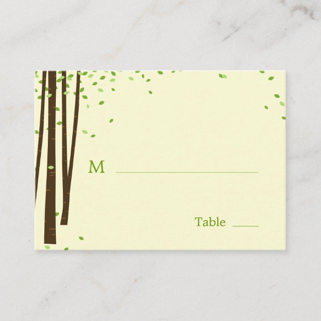 Tarjetas planas Boda de árboles forestales (Anverso)