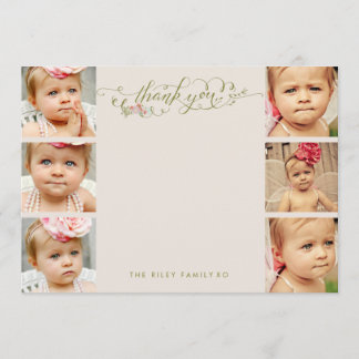 Tarjetas planas con marco fotográfico Baby Gracias