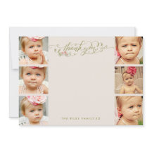 Tarjetas planas con marco fotográfico Baby Gracias