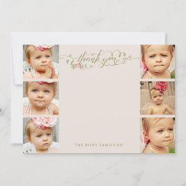 Tarjetas planas con marco fotográfico Baby Gracias