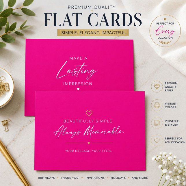 Tarjetas planas de agradecimiento de lujo rosa cal (Subido por el creador)