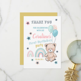 Tarjetas planas de agradecimiento para el primer c