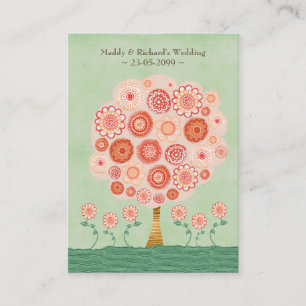 Tarjetas planas de árbol de sueño RSVP Boda Tanger