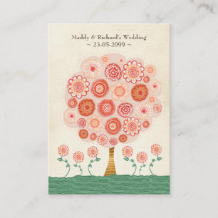 Tarjetas planas de árbol de sueño RSVP Boda Tanger