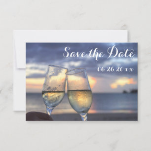 Tarjetas planas de aviso de fecha para Sunset Beac