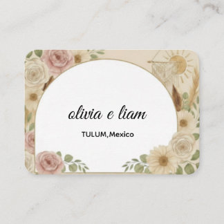 Tarjetas planas de boda boho personalizadas | Cust