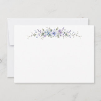Tarjetas planas de flores silvestres azules