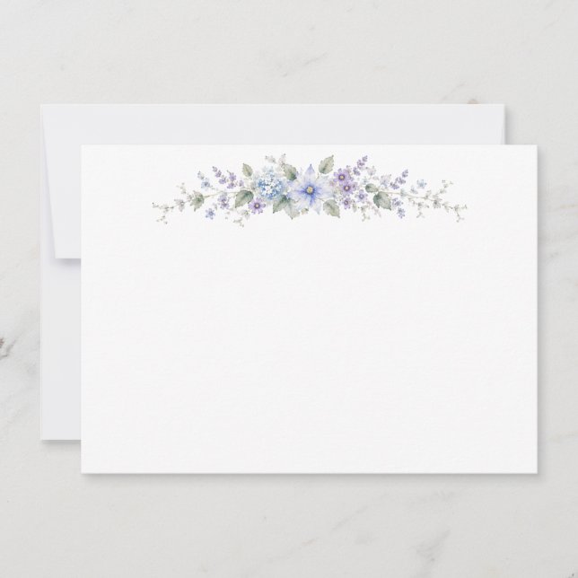 Tarjetas planas de flores silvestres azules (Anverso)