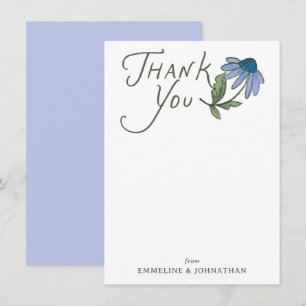 Tarjetas planas de flores silvestres azules y verd