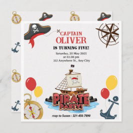 Tarjetas planas de invitación de cumpleaños para e