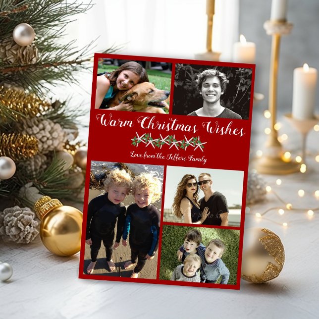 Tarjetas planas de Navidad con collage de fotos y  (Subido por el creador)