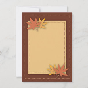 Tarjetas planas de notas de Moda de hojas de otoño