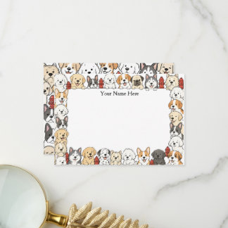 Tarjetas planas de perros lindos y bocas de incend