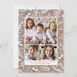 Tarjetas planas de vacaciones de Navidad con bayas