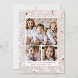 Tarjetas planas de vacaciones de Navidad con bayas