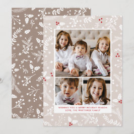Tarjetas planas de vacaciones de Navidad en Ecru c