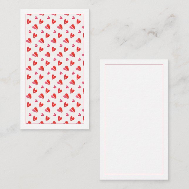 TARJETAS PLANAS EN BLANCO 3,5x2 CORAZONES MINIATUR (Anverso / Reverso)