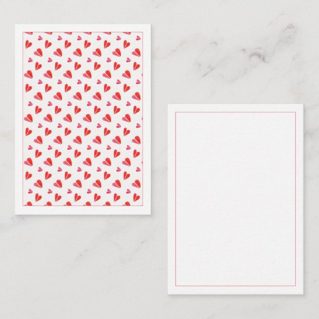 TARJETAS PLANAS EN BLANCO MINI CORAZONES 3.5x2.5 (Anverso / Reverso)