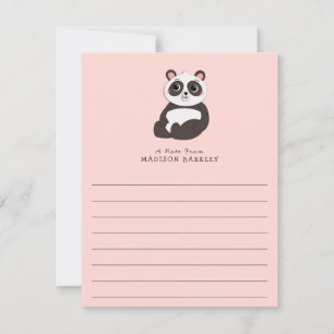 Tarjetas planas estacionarias de bebé panda Bear