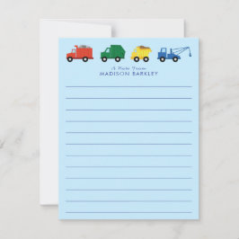 Tarjetas planas estacionarias de camiones lindos p