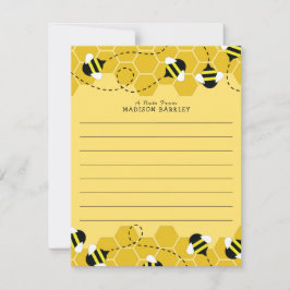 Tarjetas planas estacionarias para niños de abejas