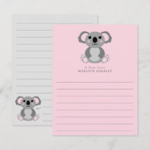 Tarjetas planas estatiarias cortas de Koala Bear K
