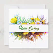 Tarjetas planas para primavera
