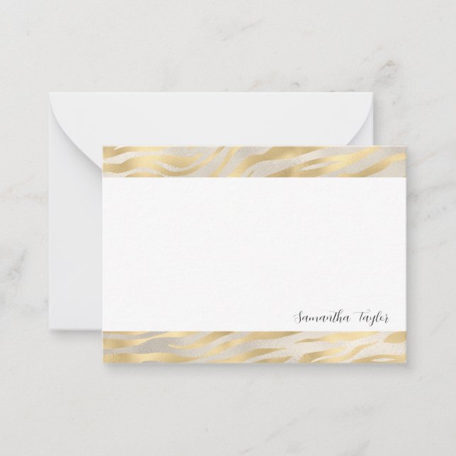 Tarjetas planas personalizadas con bordes dorados  (Anverso)