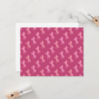 Tarjetas planas rosadas desoladas Caballos Vaquera