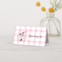 Tarjetas plegables editables de fiesta de Minnie m