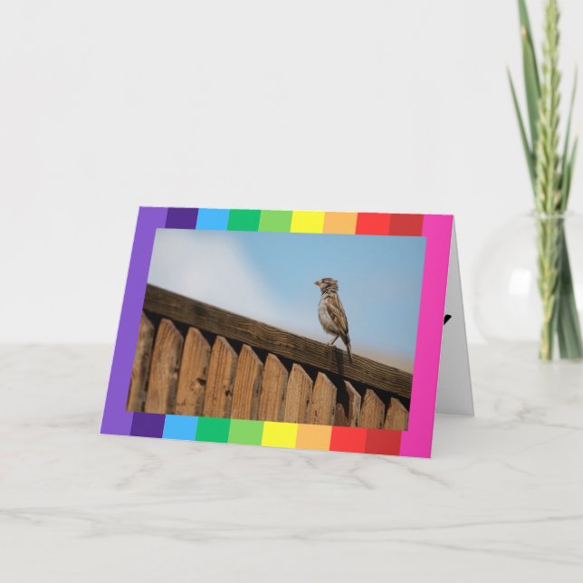 Tarjetas plegadas de cumpleaños felices con foto ú (Anverso)