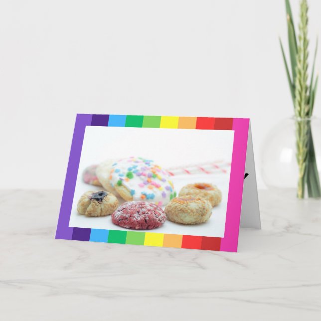 Tarjetas plegadas de cumpleaños felices con foto ú (Anverso)