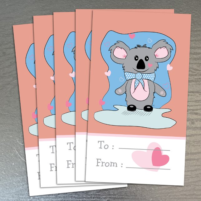 Tarjetas plegadas de El día de San Valentín de cla (Front of cards.)