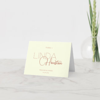 Tarjetas plegadas de los lugares de invitados