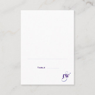 Tarjetas plegadas de monograma púrpura