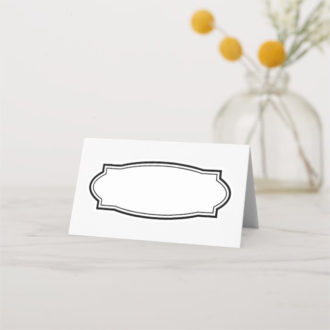 Tarjetas plegadas en blanco con borde elegante (Anverso)