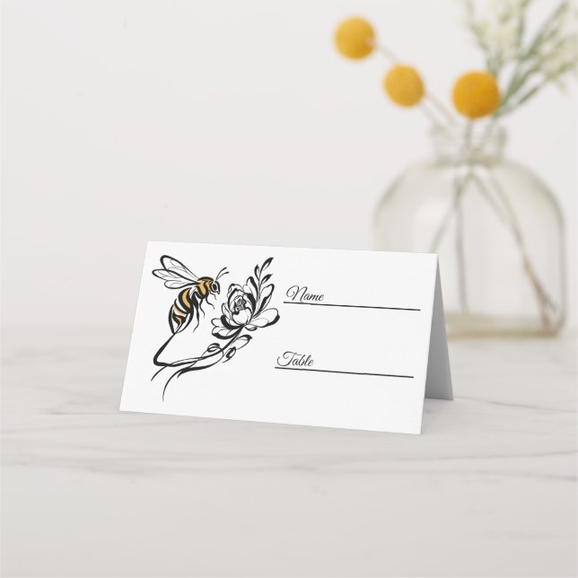 Tarjetas plegadas para Boda de la abeja de lujo si (Anverso)